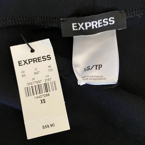 NWT Express Black High Waisted Leggings - Picture 3 of 3